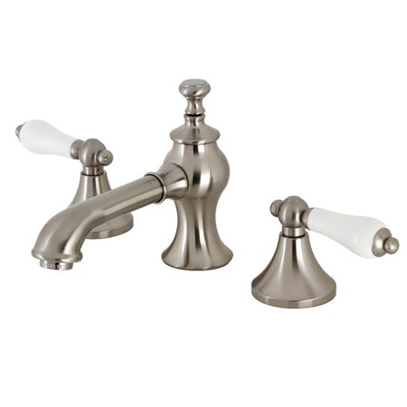 Kingston Brass KC7068PL Widespread Bathroom Faucet with Brass Pop-Up, Brushed Nickel KC7068PL